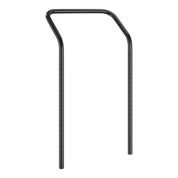 A black metal handle for Regency shelving units.