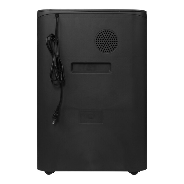 A black HP MC165 16 sheet micro-cut shredder with a cord.