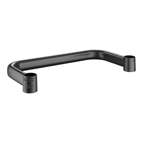 A black Regency U-shaped handle for shelving with a white background.