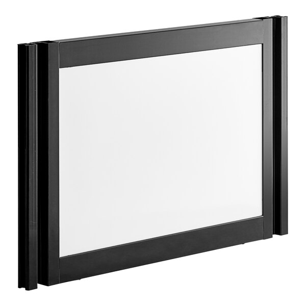 A white rectangular door with a black handle.