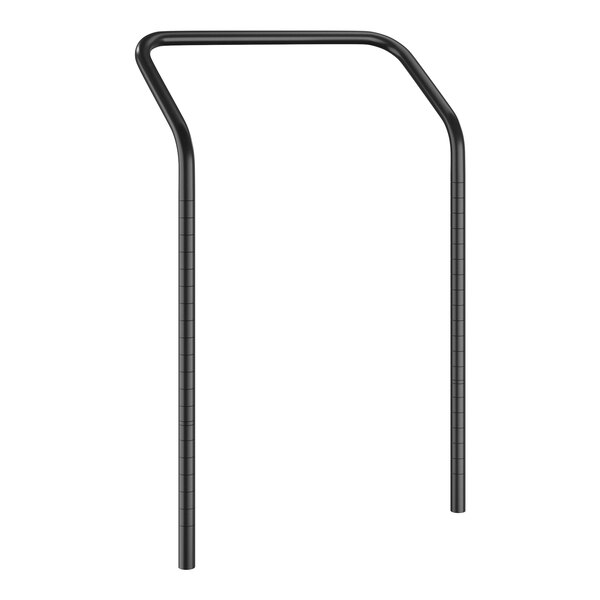 A black metal handle for Regency shelving units.