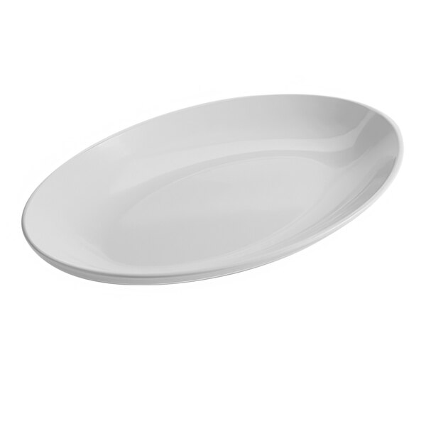 An American Metalcraft white oval platter on a white background.