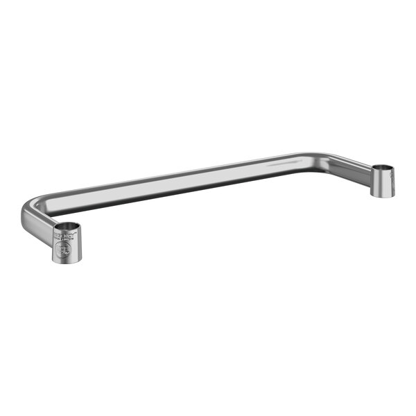 A Regency chrome metal U-shaped handle for shelving units.