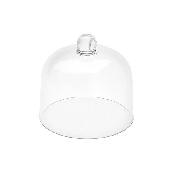A clear polycarbonate dome cover with a handle.