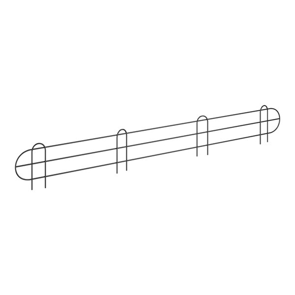 A black wire shelf ledge with curved bars on each end.