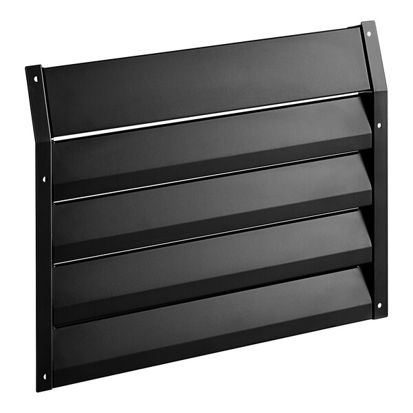 A black metal front grille with four slats.
