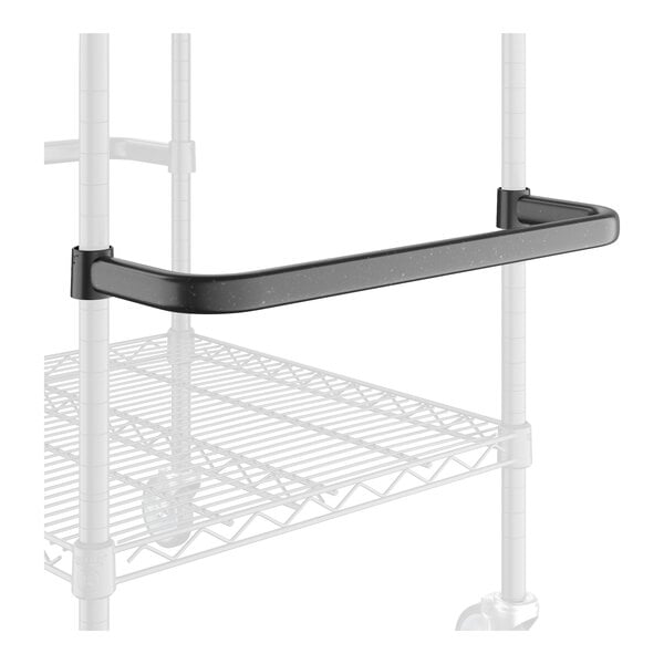 A black metal U-shaped handle for a Regency shelving unit.