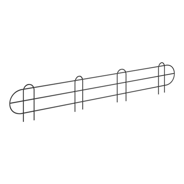 A black wire fence with a curved top.