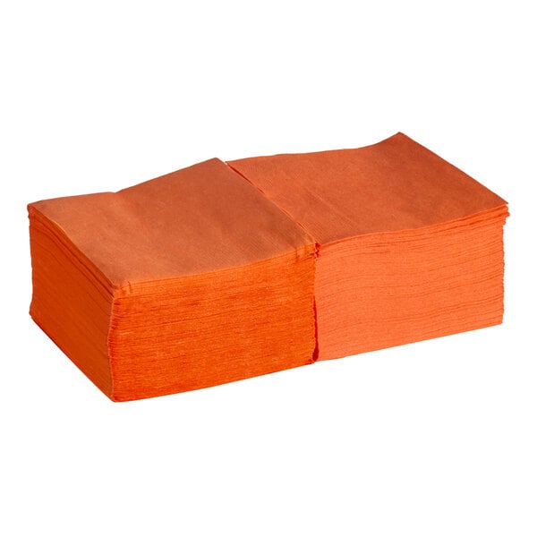 Choice Orange 2-Ply Beverage / Cocktail Napkin - 1,000/Case