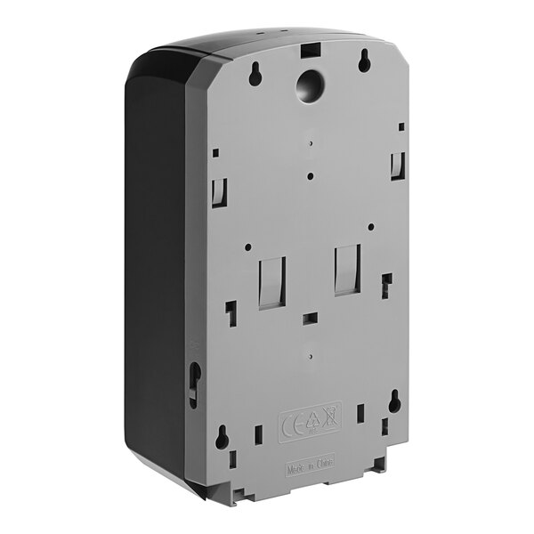 A grey rectangular Lavex automatic foaming soap dispenser with black wires.