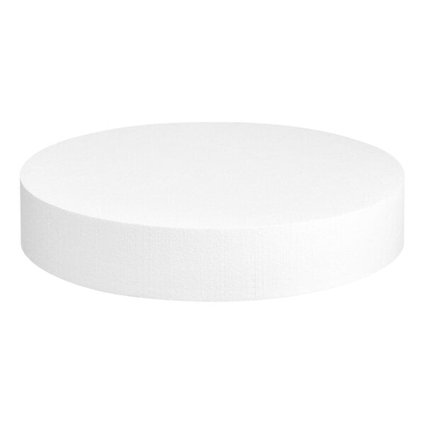 A white foam round cake dummy.