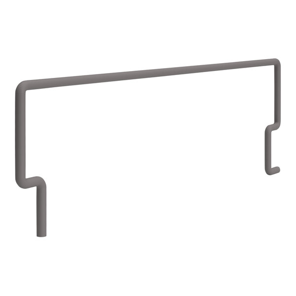 A long gray metal bar with a handle on a white background.