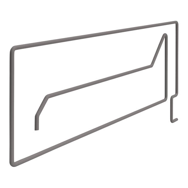 A Wanzl wire shelf divider for wire shelving.