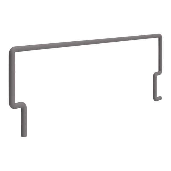 A gray metal long bar with a handle on each end.