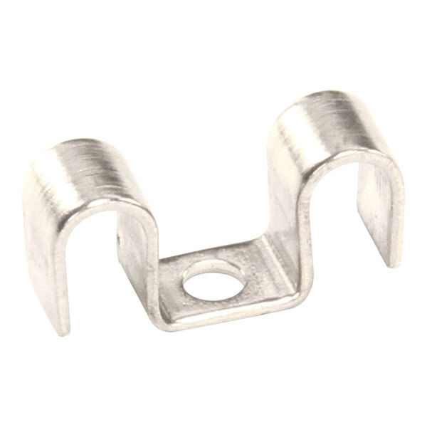 A close-up of a stainless steel Henny Penny lower element spacer.