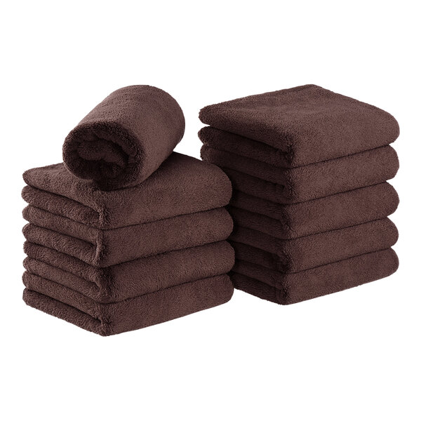 16 X 27 Dark Brown Salon Towels Bleach Resistant 100% Cotton