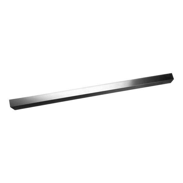 A black rectangular metal bar with a white background.