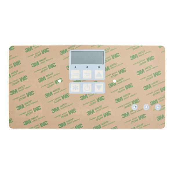 A rectangular AccuTemp overlay with buttons and a screen with a few small circles.