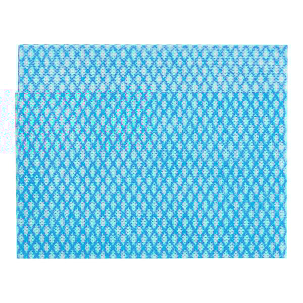 A blue and white diamond pattern on a Tork Z-Fold food service wiper.