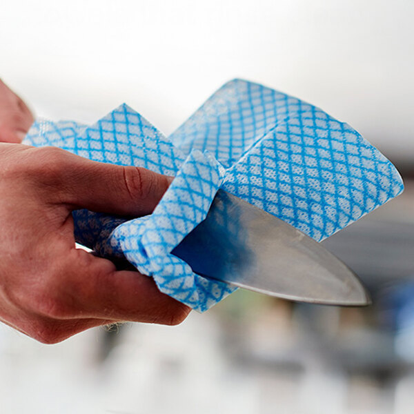 Tork 12" x 15" Blue Z-Fold Food Service Wiper W8 - 320/Case