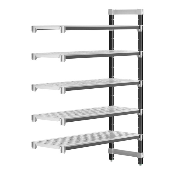 A white Cambro Camshelving Elements XTRA 5-shelf add-on unit.