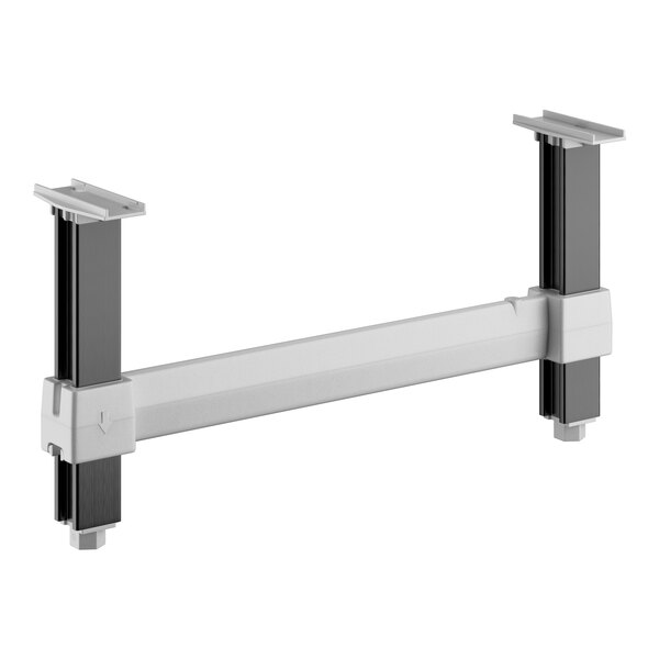 A white metal Cambro Camshelving® dunnage stand with black legs.