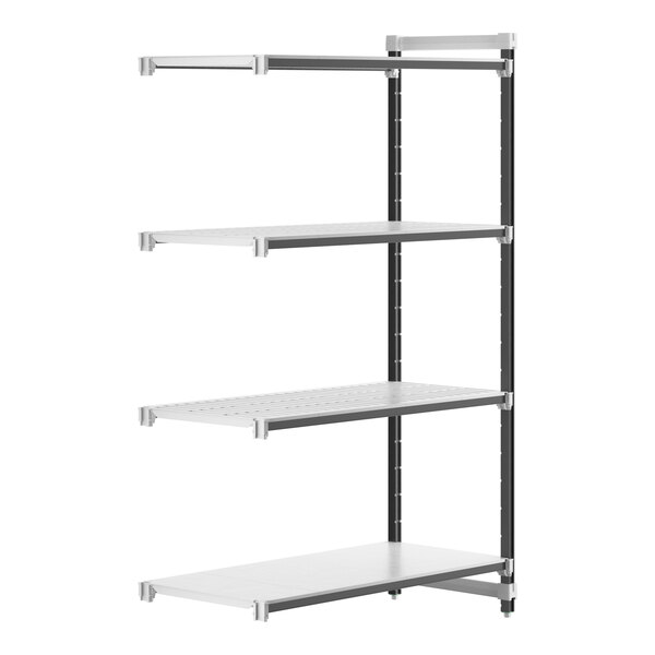 A white Cambro Elements XTRA 4-shelf add-on unit.