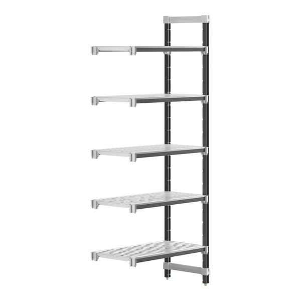 A metal Camshelving® Elements XTRA add-on unit with four shelves.