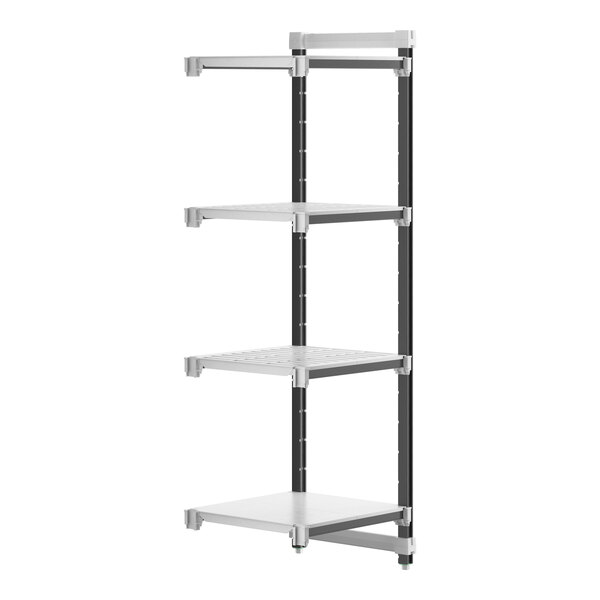 Cambro Camshelving® Elements XTRA 21" Wide 4-Shelf Combo Add-On Unit with 72'' Posts