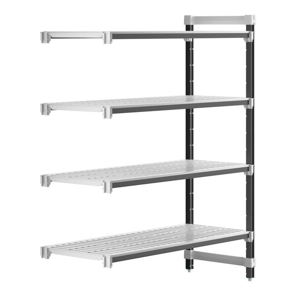 A white Camshelving® Elements XTRA add-on unit with 4 shelves.