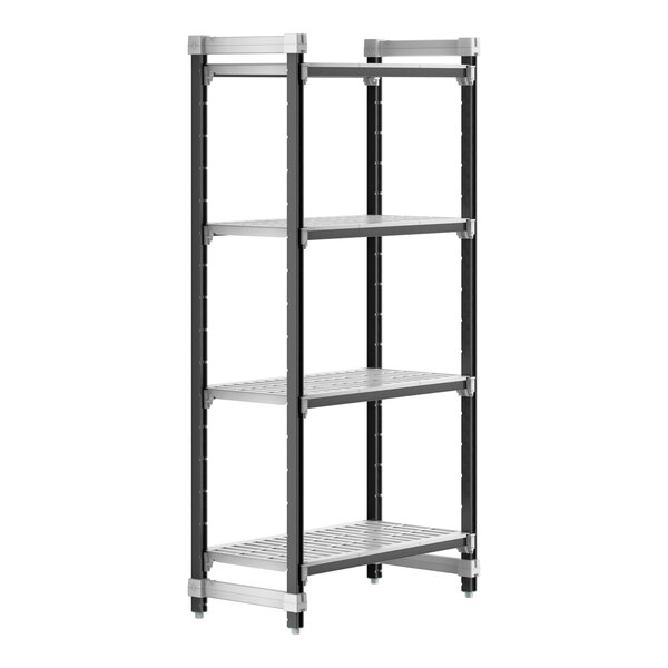 A black Cambro Elements XTRA 4-shelf starter unit.
