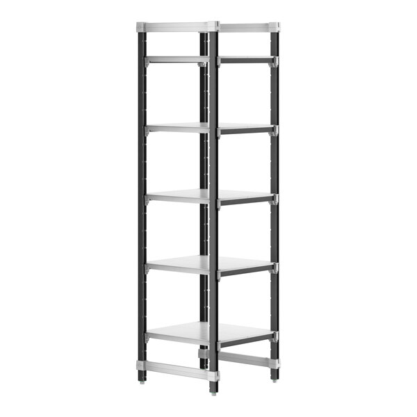 Cambro Camshelving® Elements XTRA 24" Wide 5-Shelf Solid Starter Unit with 84'' Posts