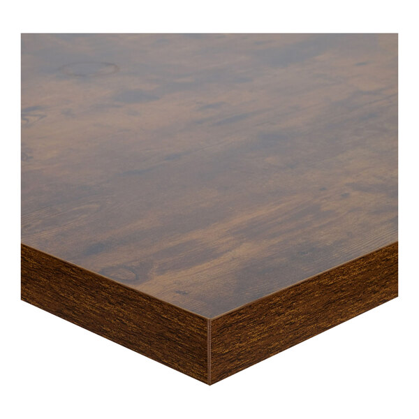 A BFM Seating Relic rectangular table top with a vintage walnut wood surface.