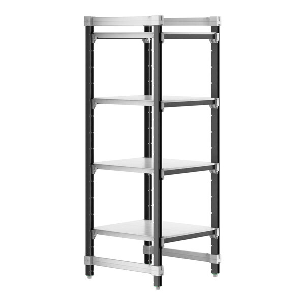 Cambro Camshelving® Elements XTRA 24" Wide 4-Shelf Solid Starter Unit with 64" Posts