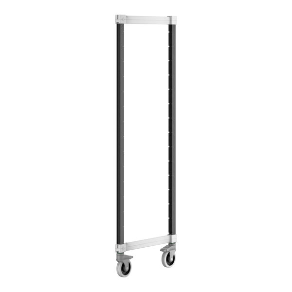 A black and white rectangular mobile post kit for Cambro shelving.