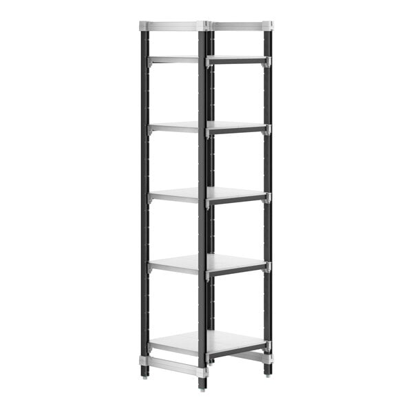 Cambro Camshelving® Elements XTRA 21" Wide 5-Shelf Solid Starter Unit with 84'' Posts