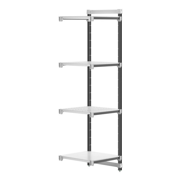 Cambro EXA242484VS4480 Camshelving® Elements XTRA 4-Shelf Combo Add-On Unit - 24'' x 24'' x 84''