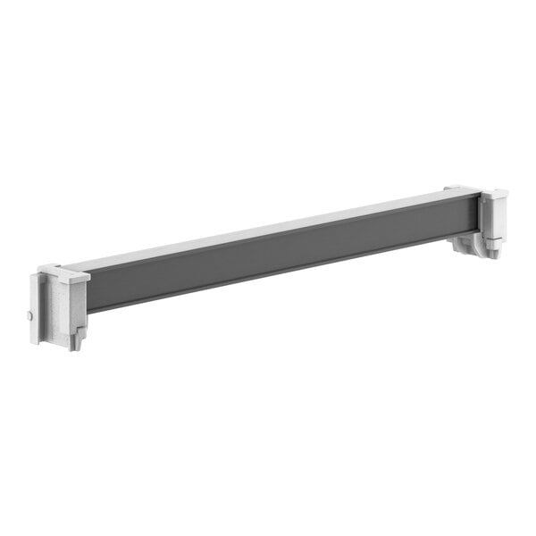 A long rectangular metal bar with white corners.