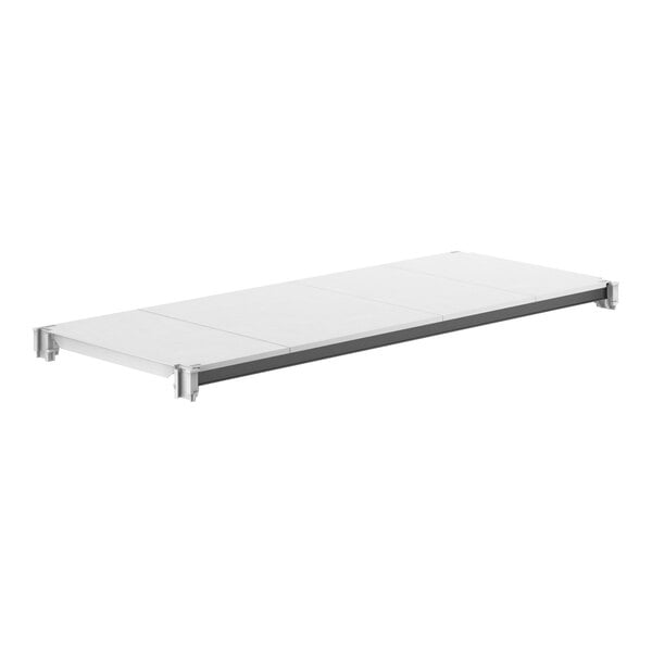 A white rectangular Cambro Camshelving® kit with metal legs and a black border.