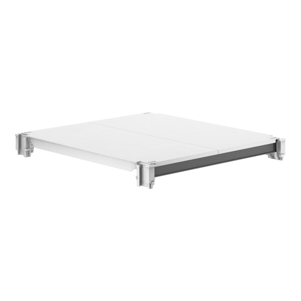 A white and black metal Cambro Camshelving® Elements shelf kit.