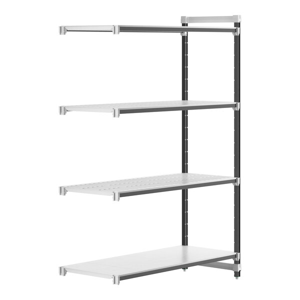 A white Camshelving® Elements XTRA add-on unit with 4 shelves.