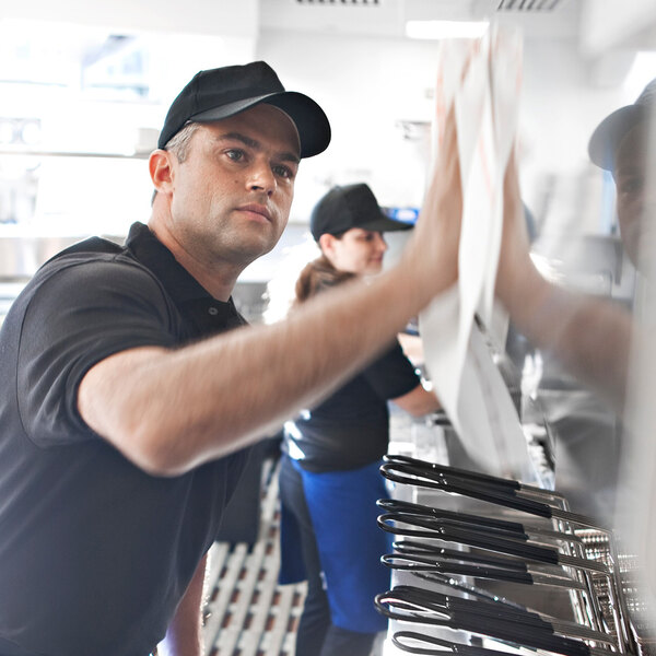 Tork 13" x 24" White and Red Odor-Resistant Food Service Wiper - 150/Case