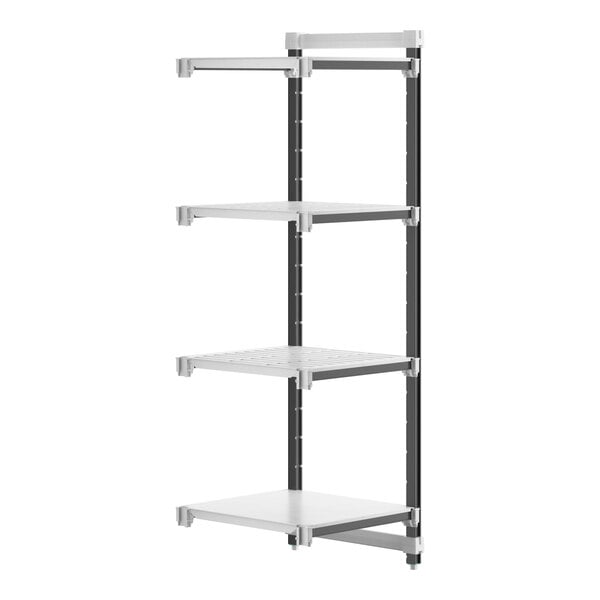 Cambro Camshelving® Elements XTRA 24" Wide 4-Shelf Combo Add-On Unit with 72'' Posts