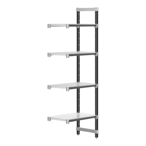 A white and black Cambro Elements XTRA 4-shelf add-on unit.
