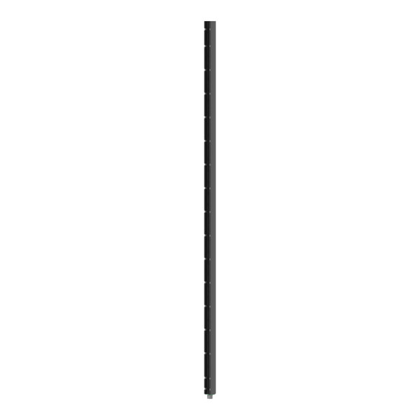 A black rectangular stationary post for Camshelving® with white lines.