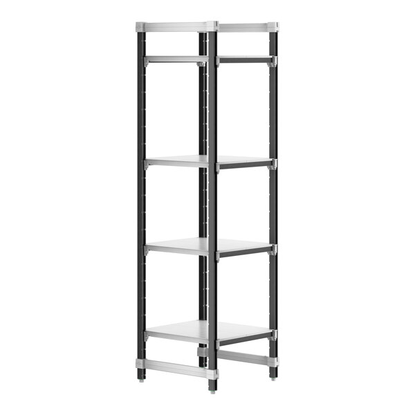 Cambro Camshelving® Elements XTRA 24" Wide 4-Shelf Solid Starter Unit with 84'' Posts