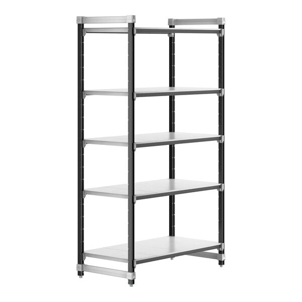 A black Camshelving® Elements XTRA 5-shelf unit.