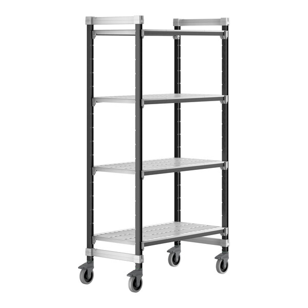 Cambro EXMU214278V4480 Camshelving® Elements XTRA Vented 4-Shelf Mobile Unit - 21'' x 42'' x 78''