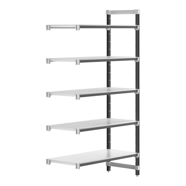 A Cambro Camshelving® Elements XTRA Add-On Unit shelf.