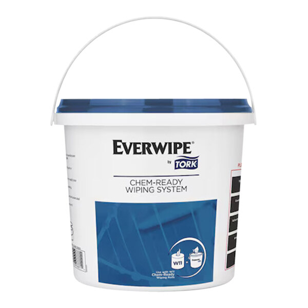 An Everwipe by Tork empty bucket for cleaning wipes.